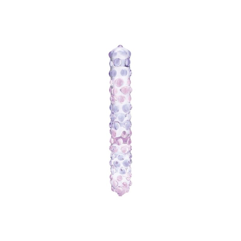 Glas Nubby Purple Rose Dildo 9&quot;