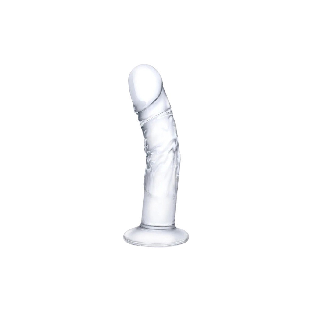 Glas Realistic Curved Dildo w/  Veins 7&quot;