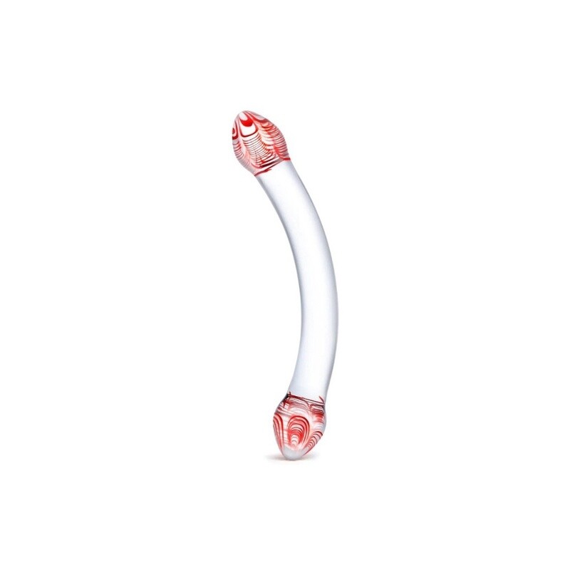 Glas Red Head Double Glass Dildo 8&quot;