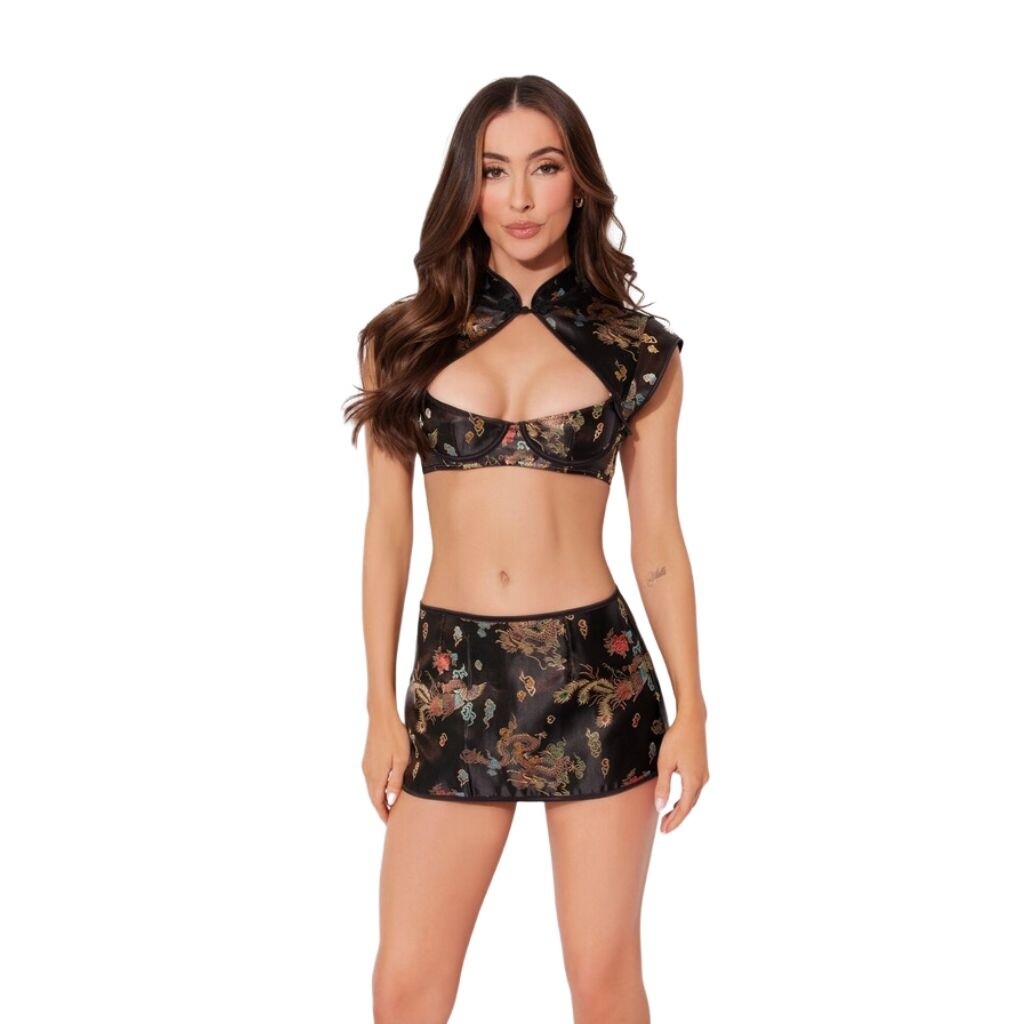Dragon 3-Piece Lingerie Set, Size: Small