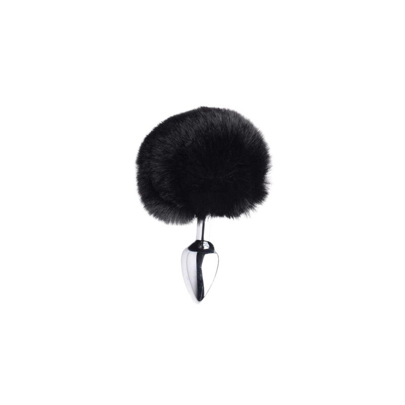 Onyx Black Bunny Tail Anal Plug