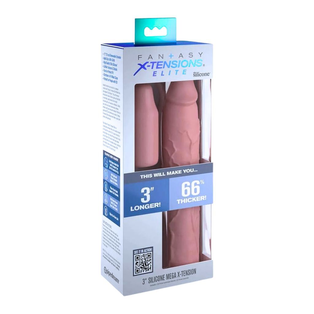 Fantasy X-Tensions Elite Silicone 9 Inch Sleeve, Color: Beige