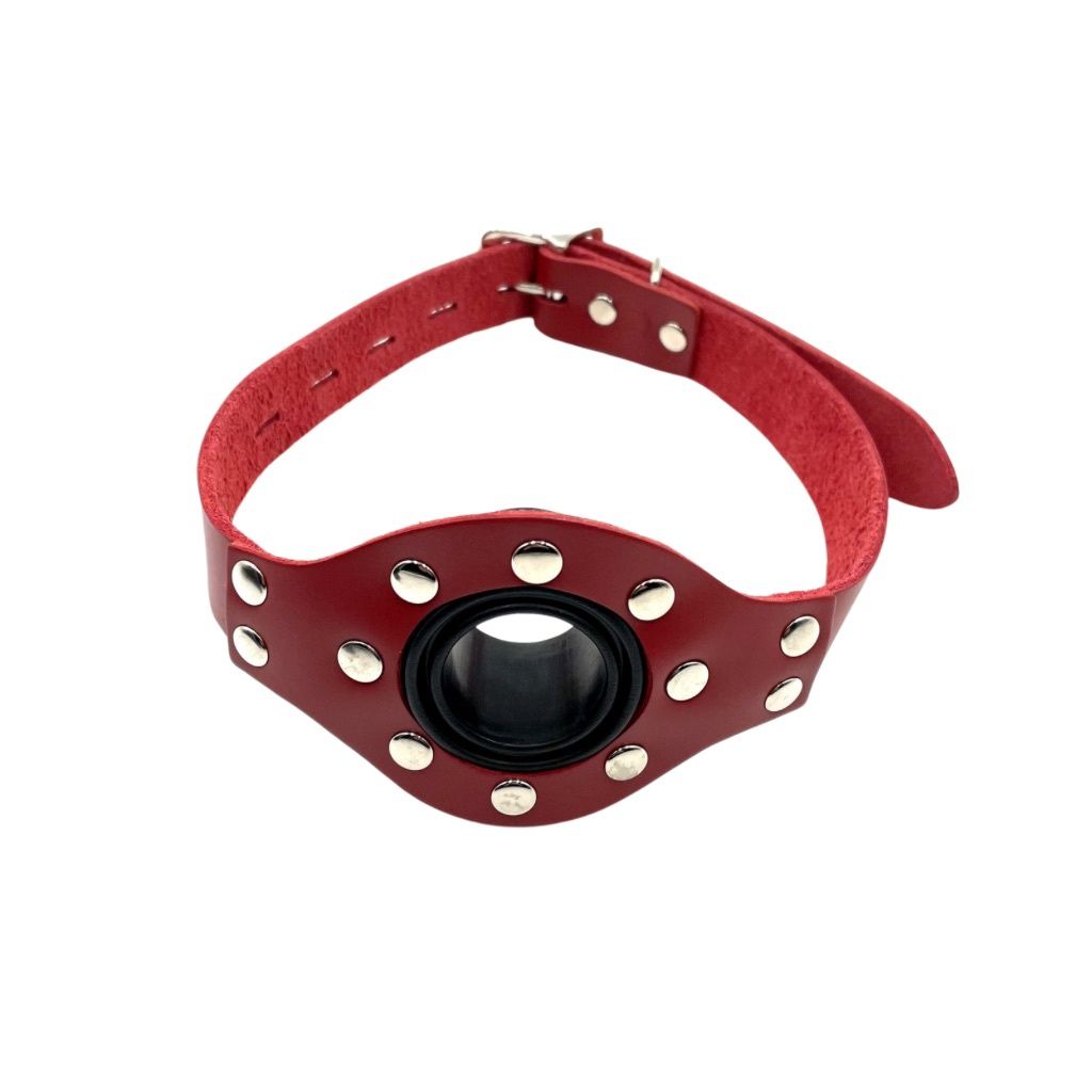 Red Leather Open Mouth Gag