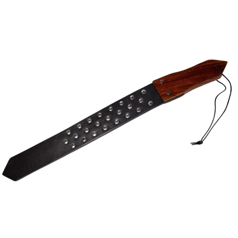 Prowler Leather &amp; Wood Studded Paddle