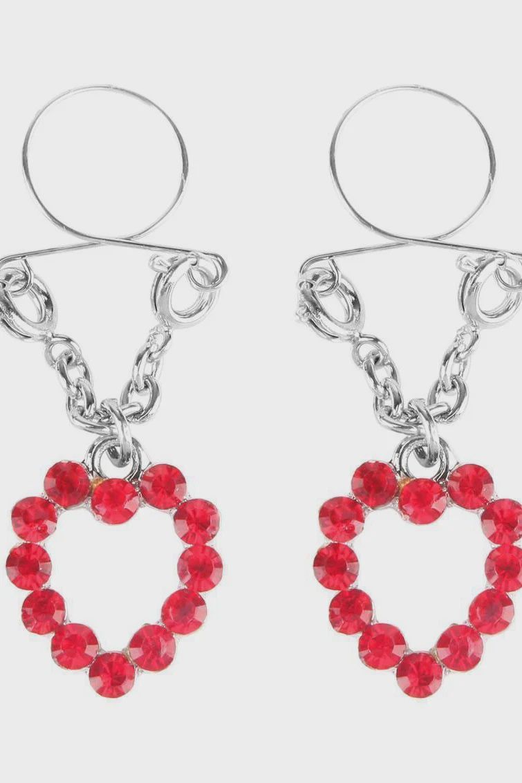 Ruby Hearts Nipple Jewelry