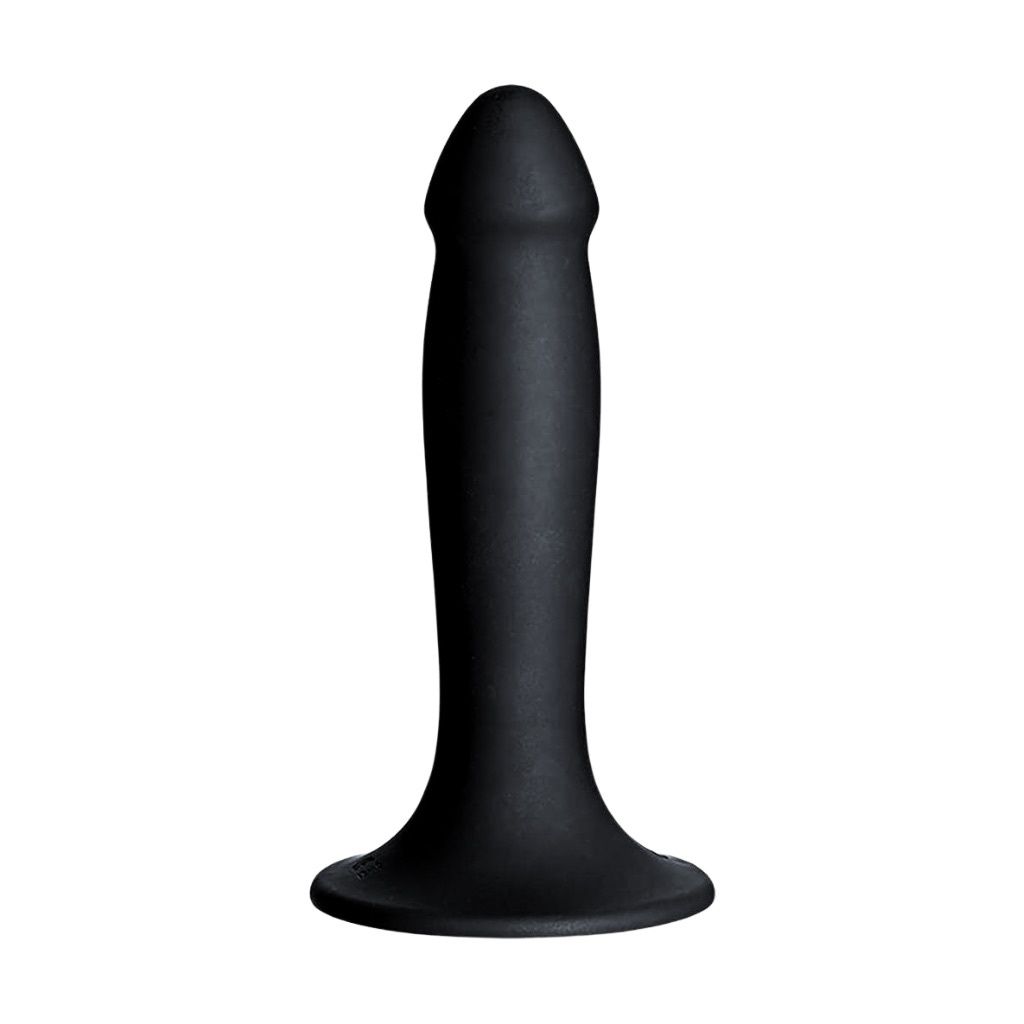 Vac-U-Lock Smooth Silicone Dildo 6.5in - Black