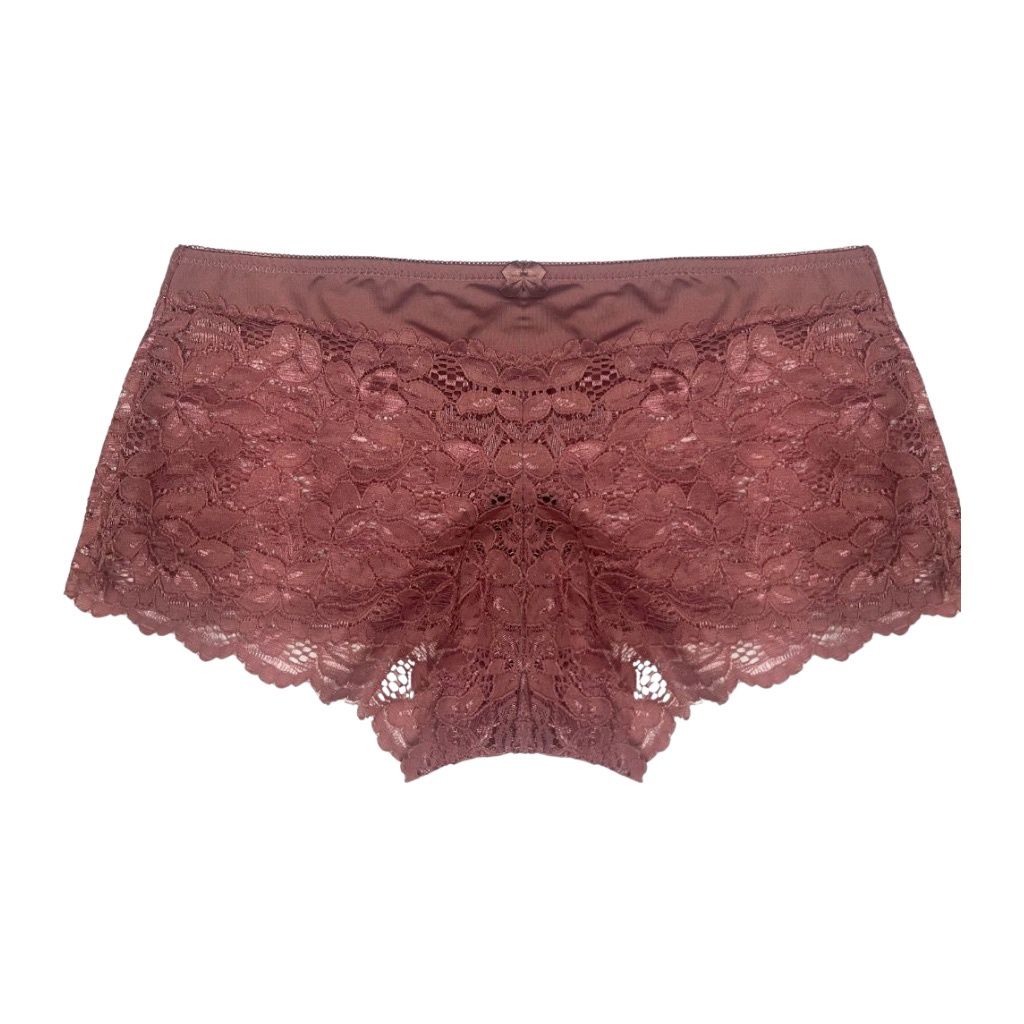 Caitlin Lace Boyshort - Mauve, Size: Small