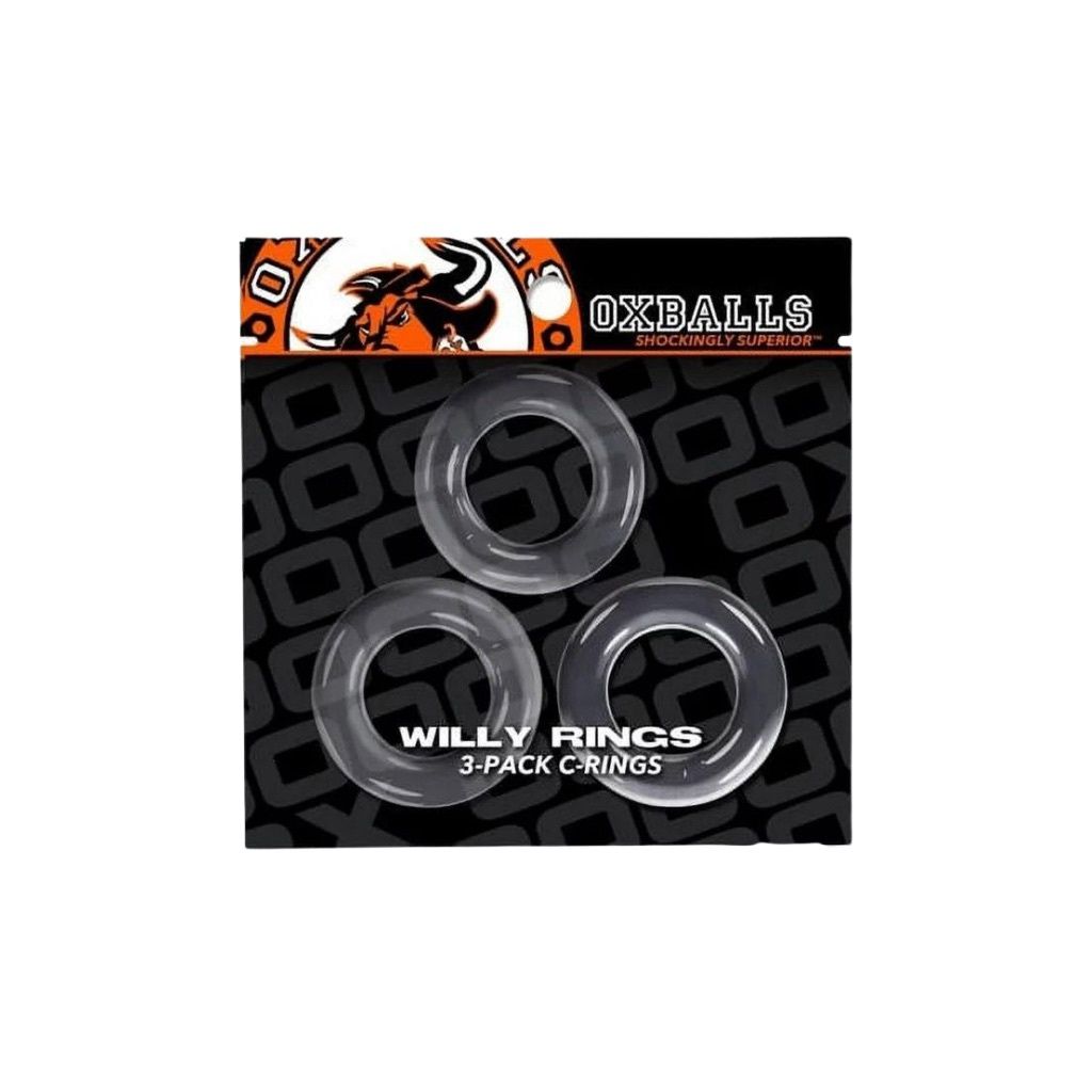 Oxballs Willy C-Rings 3-Pack, Color: Clear