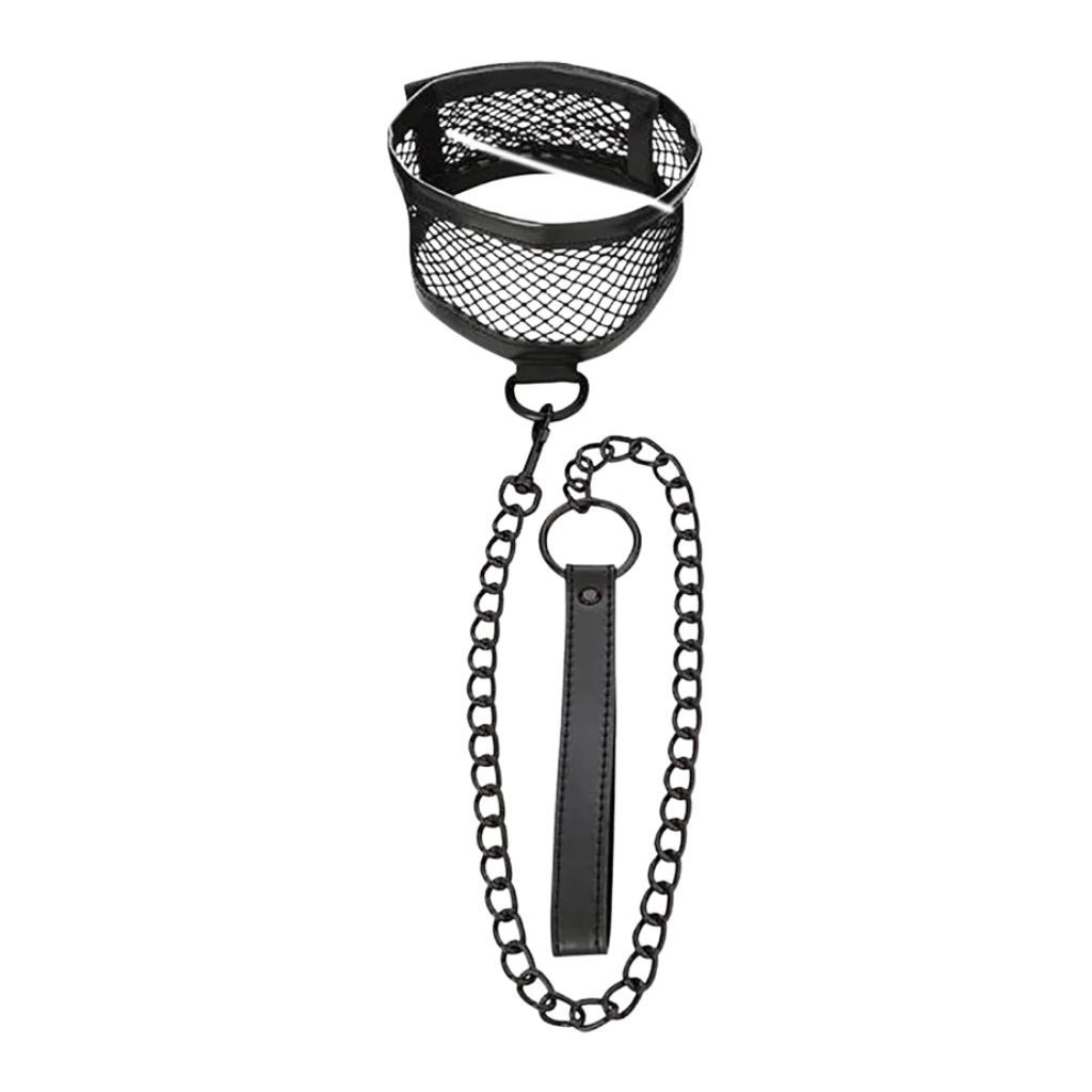 S&amp;M Fishnet Collar &amp; Leash