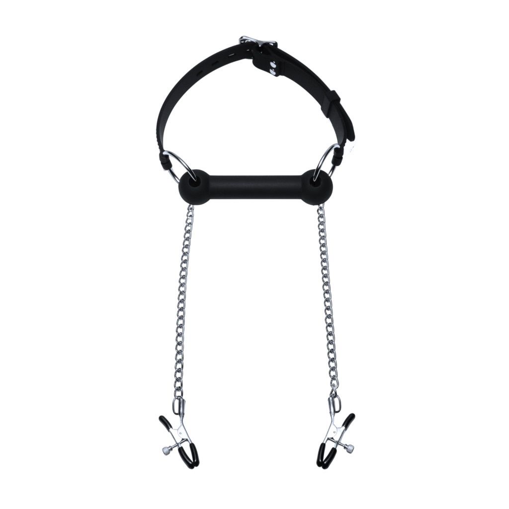 Silicone Bit Gag &amp; Nipple Clamps