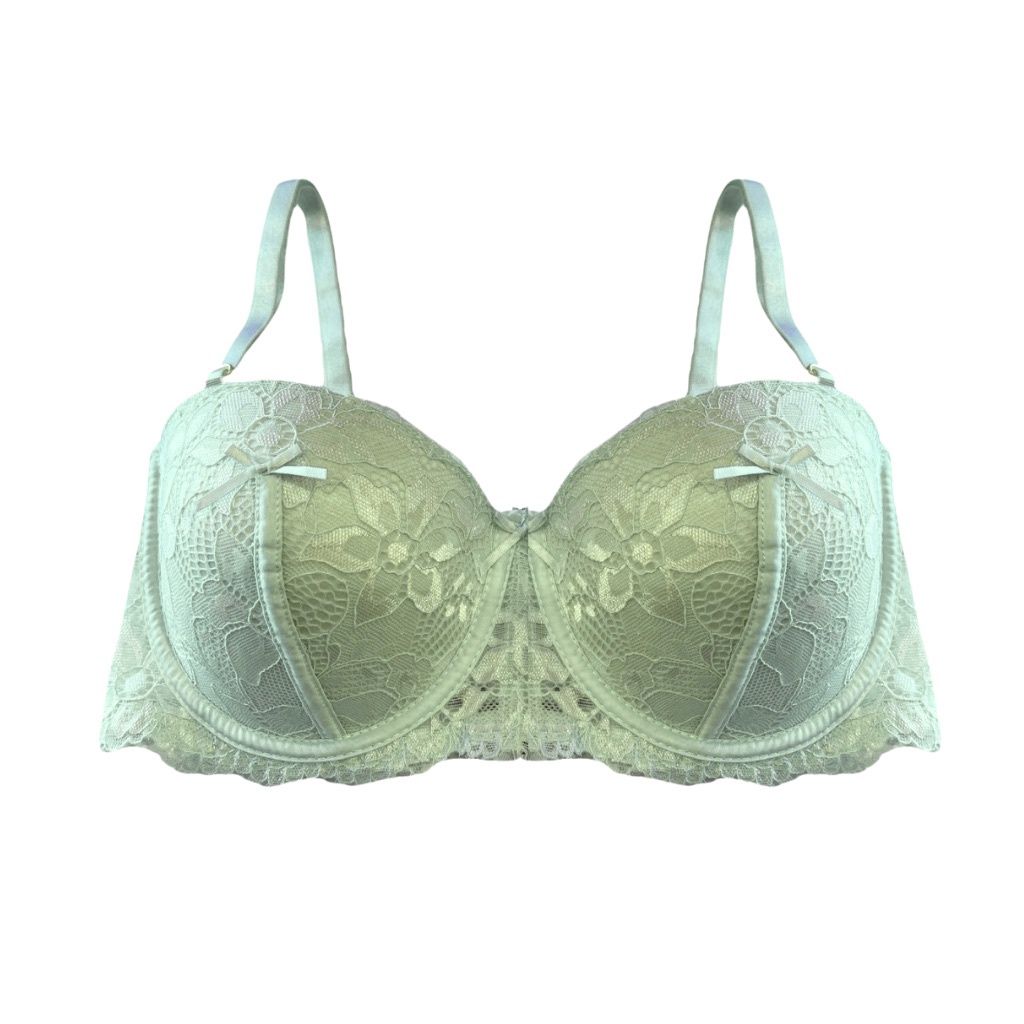 Sunset Floral Demi Push-Up Bra - Seafoam, Size: 34B