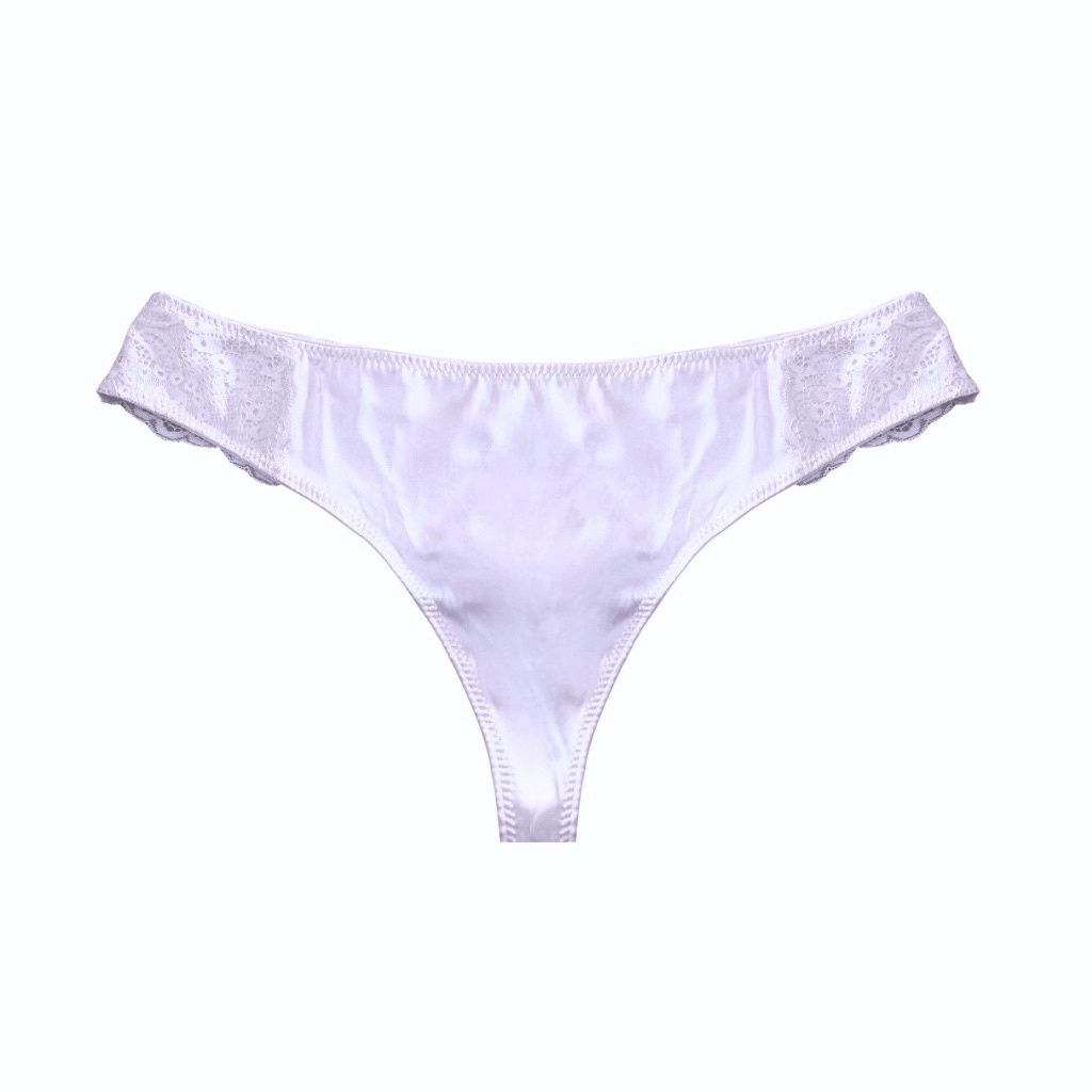 Saucey Satin Thong - Purple