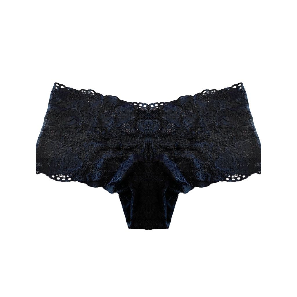Floral Lace Panty - Black, Size: Small