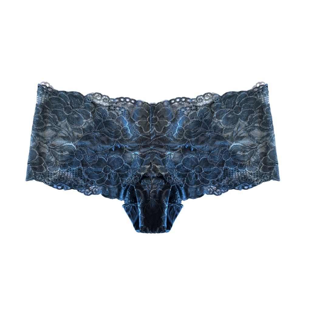 Floral Lace Panty - Blue, Size: Small