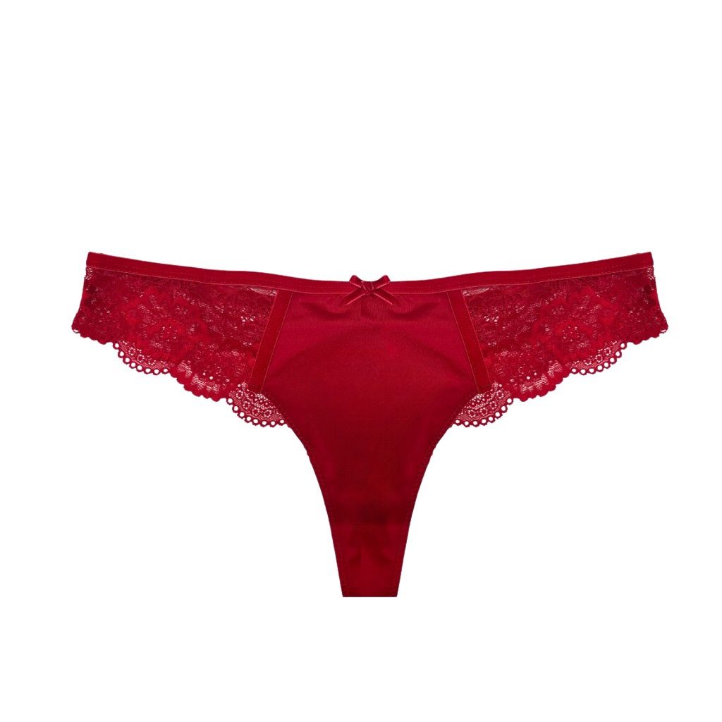 After Last Night Red Lace Thong, Size: Small