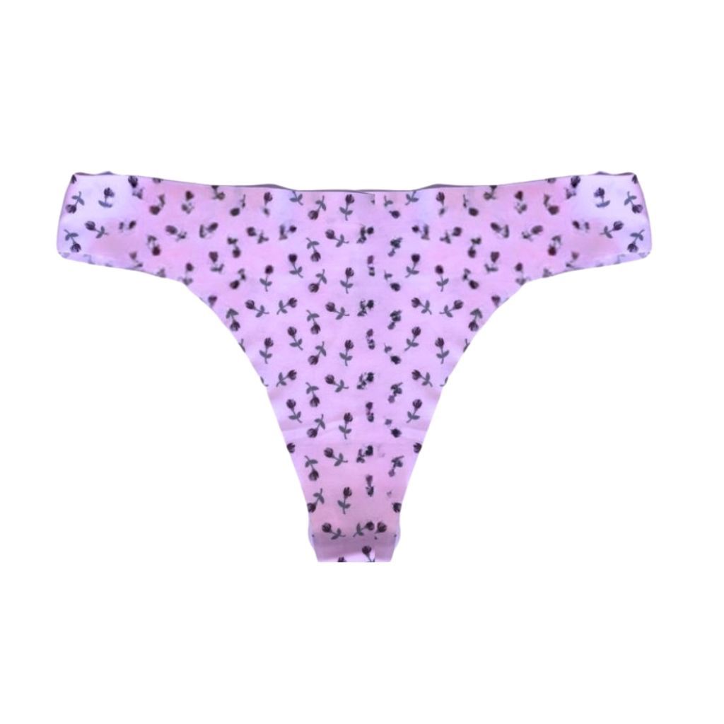Caroline Flower Brushed Thong, Size: Small