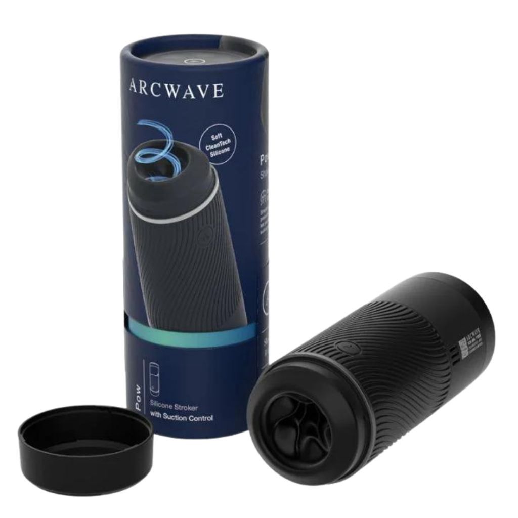 Pow Silicone Stroker, Color: Black