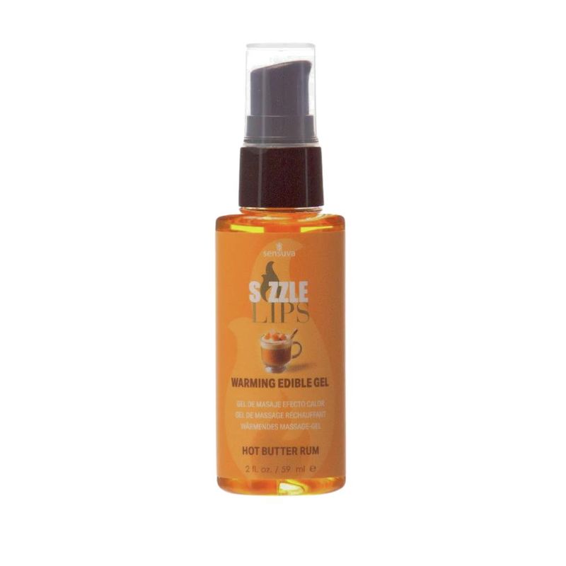 Butter Rum Sizzle Lips Warming Edible Massage Gel 2oz.