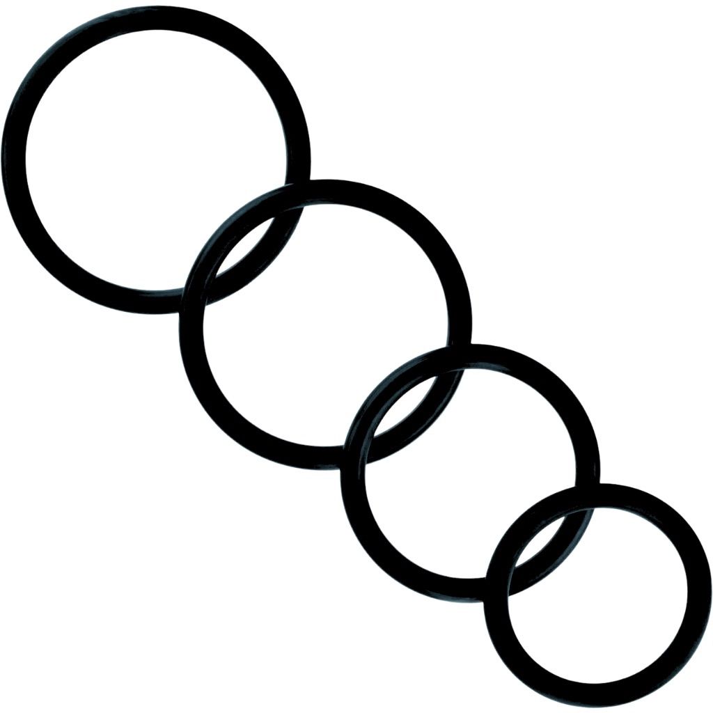 Sportsheets Rubber O Ring 4 Pack, Color: Black