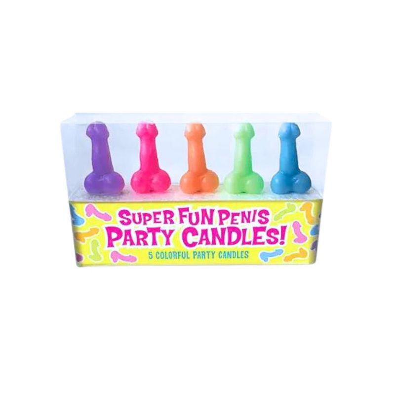 5 Piece Multicolored Penis Candle Set