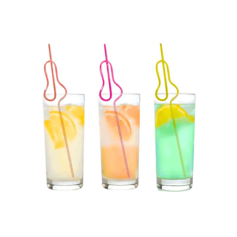 Glitterati Penis Swirly Straws - 8 Piece