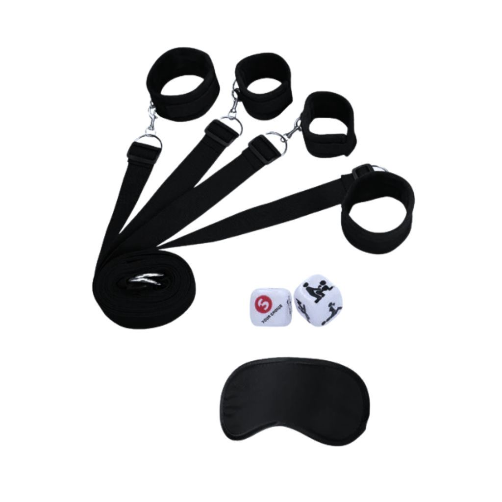 Ouch! Black &amp; White Bed Bindings Restraints
