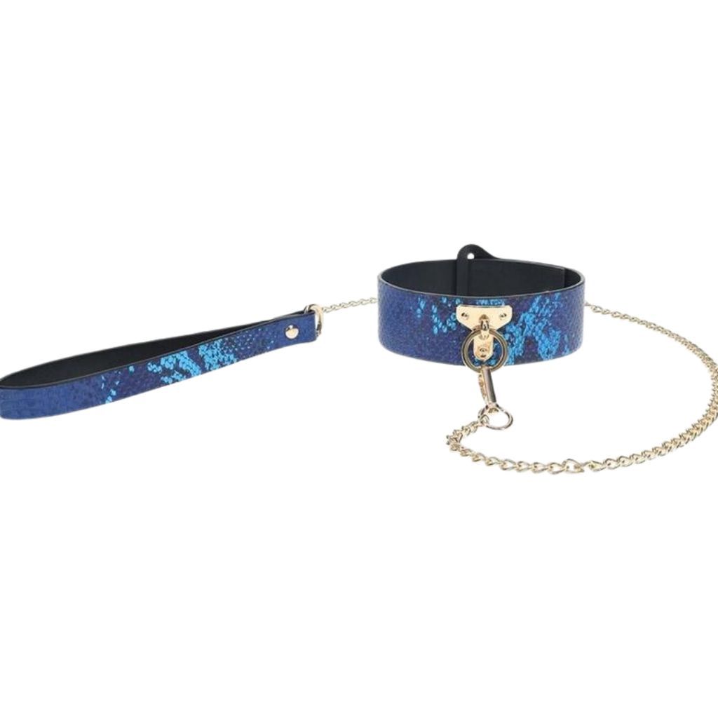 Ouch! Florence Collar w/ Leash, Colour: Blue