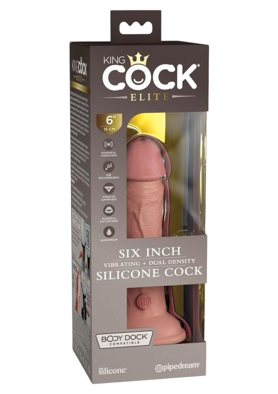 King Cock Dual Density Vibrating Silicone Dildo
