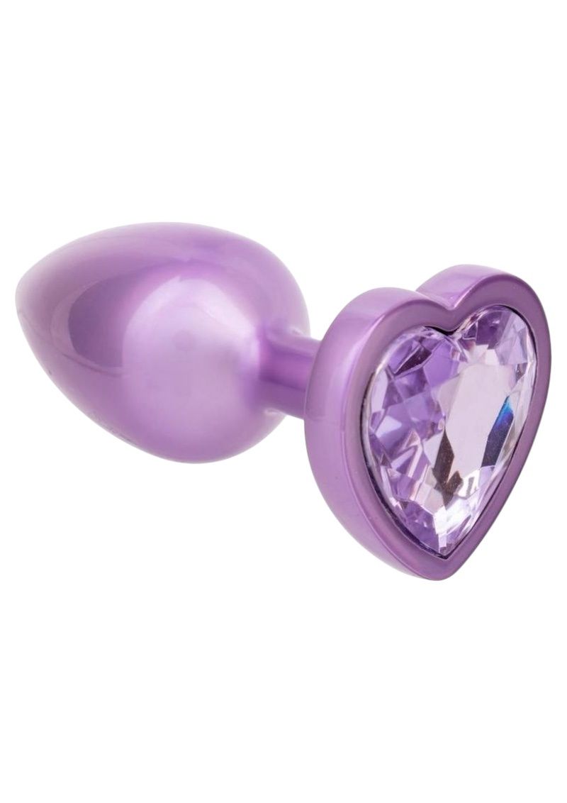 Jewel Amethyst Heart Butt Plug, Size: Small
