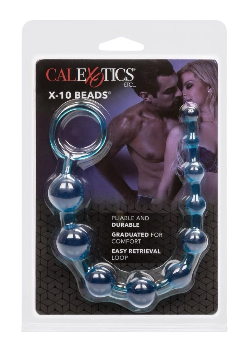 CalExotics X-10 Anal Beads, Color: Blue