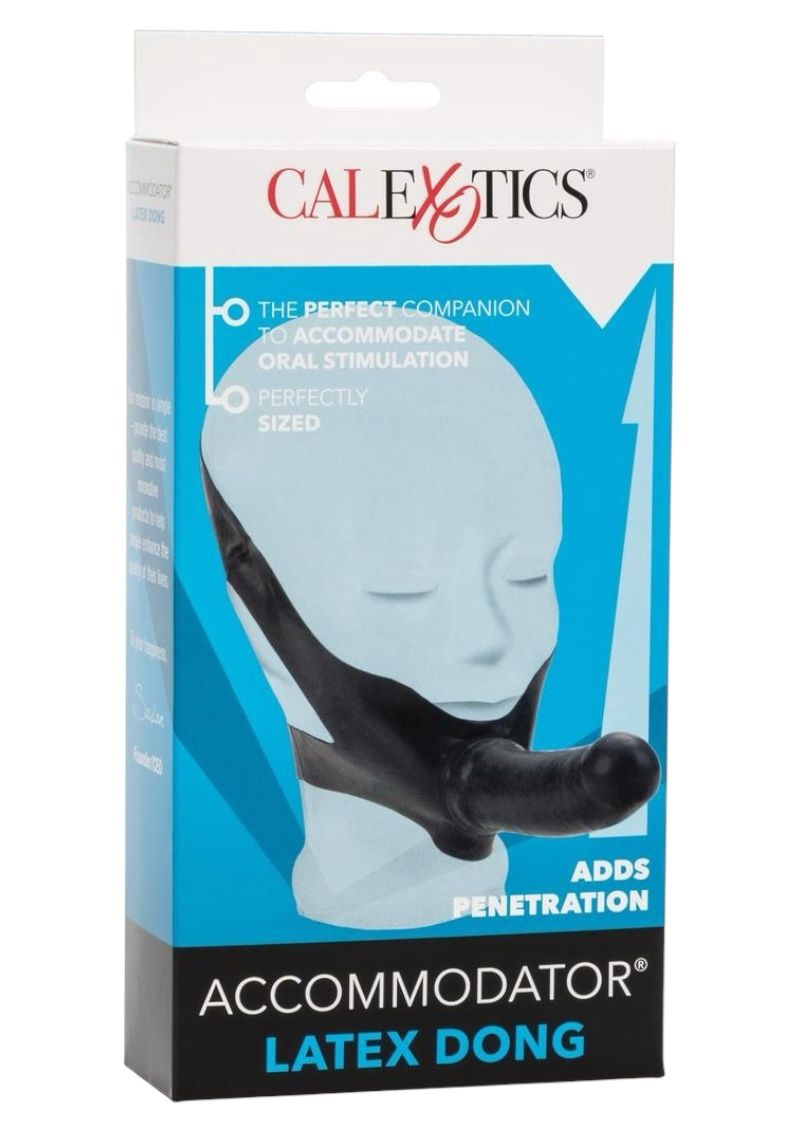 The Accomodator Latex Face Dildo, Color: Black