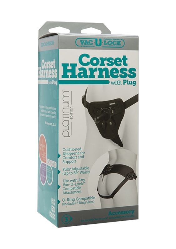 Vac-U-Lock Platinum Corset Harness with Plug