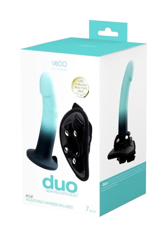 Vedo Duo Silicone Dildo With Harness
