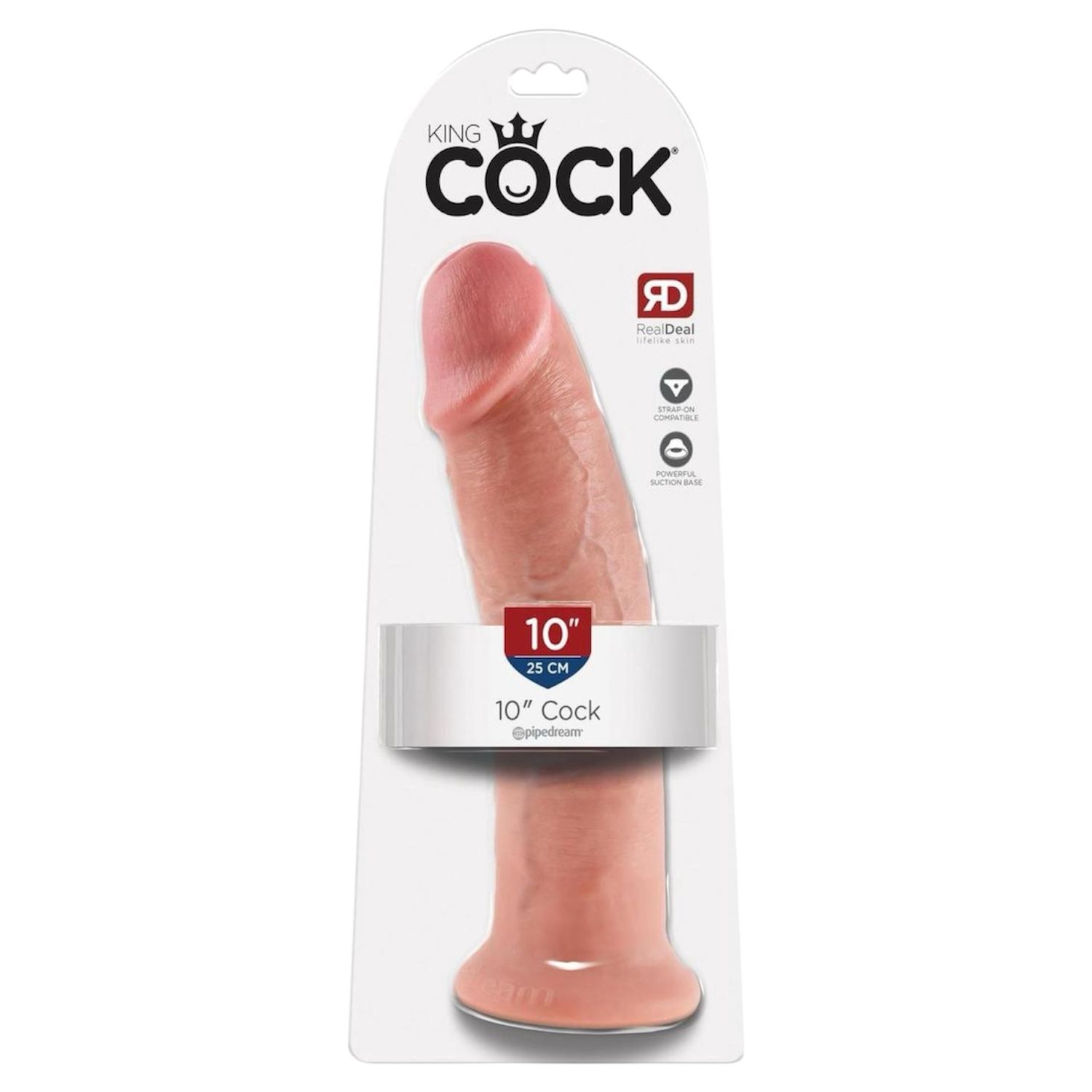 King Cock 10&quot; Dildo, Color: White