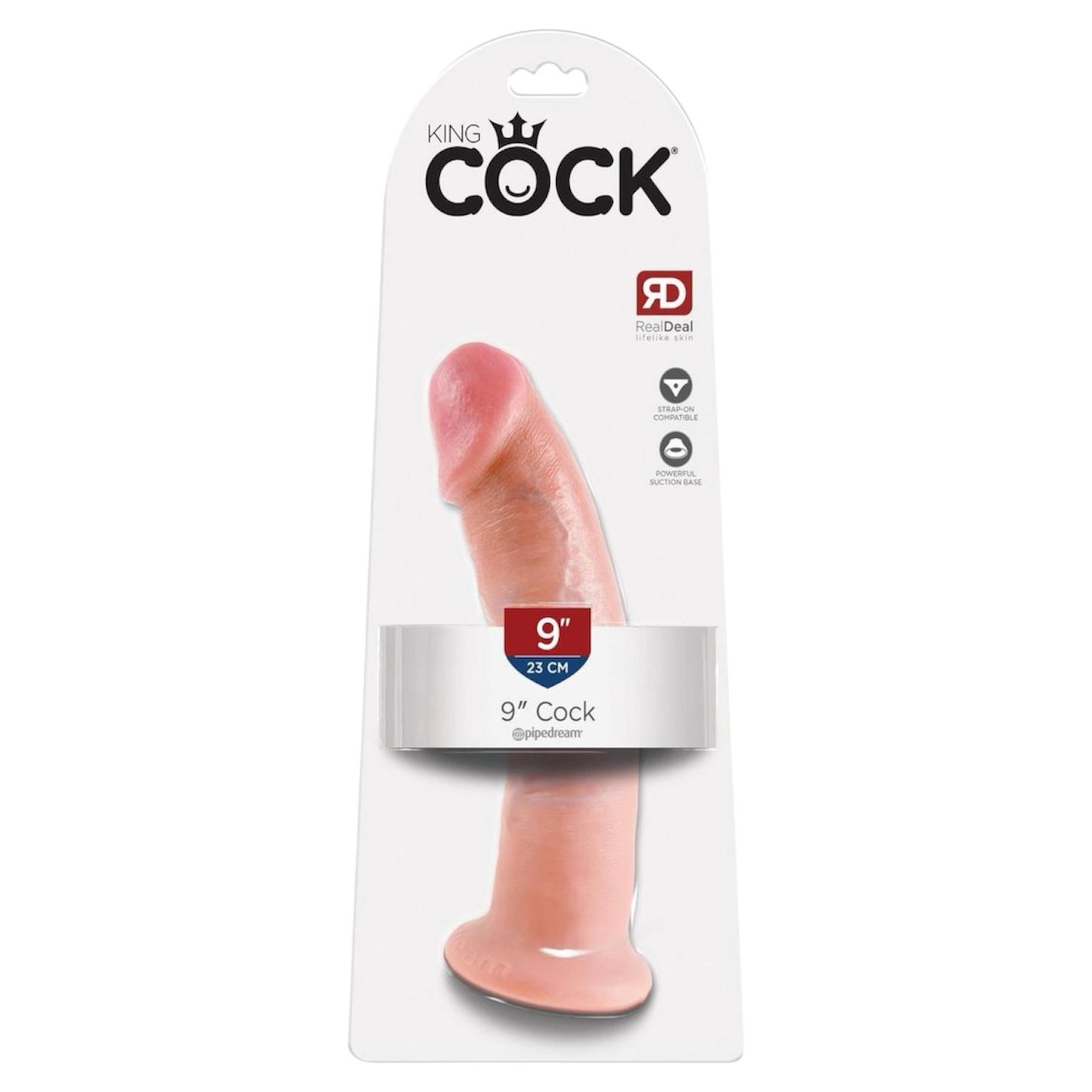 King Cock 9&quot; Dildo, Color: White