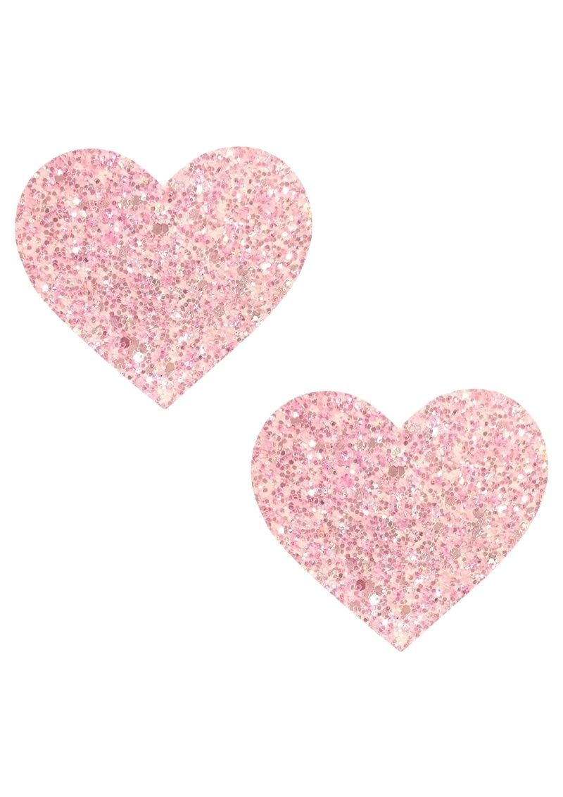 Powder Puff Glitter Heart Pasties
