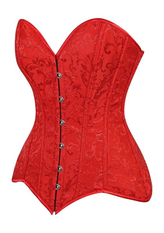 Lavish Red Brocade Overbust Corset