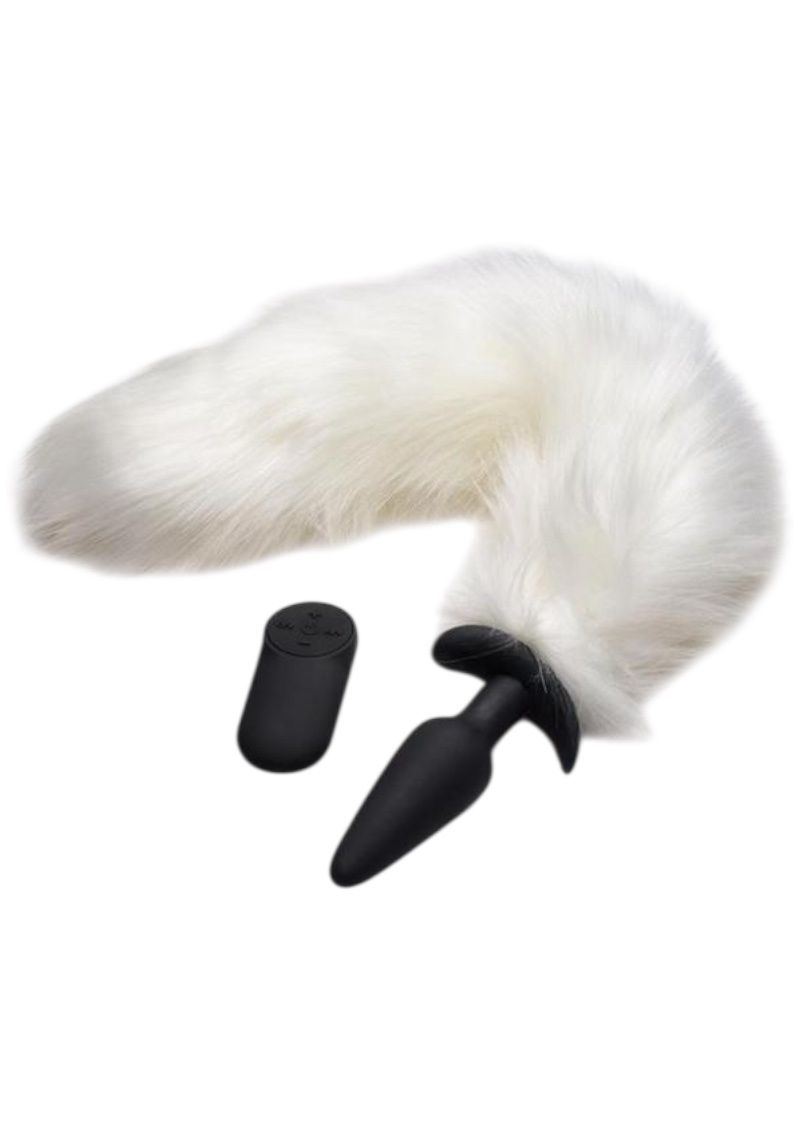 Tailz Vibrating Remote Control White Fox Plug