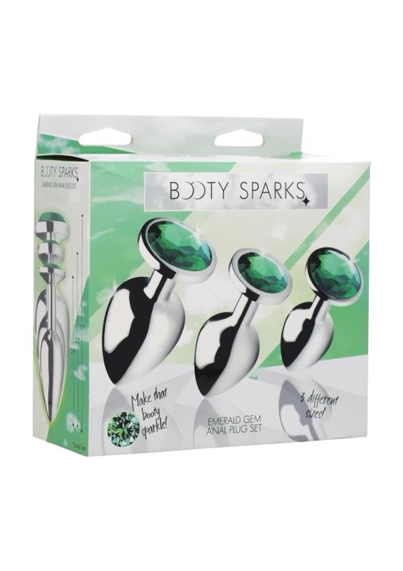 Booty Sparks Emerald Gem Plug Set
