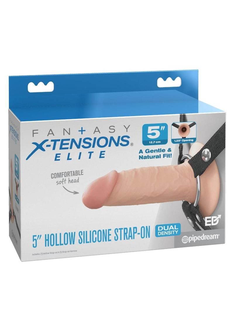 Fantasy X-Tensions 5&quot; Hollow Strap On, Color: White