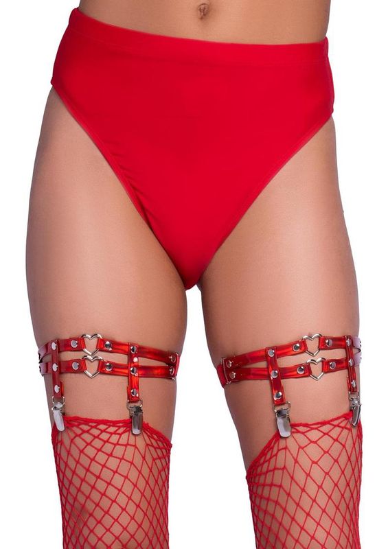 Dual Strap Studded Thigh High Garters