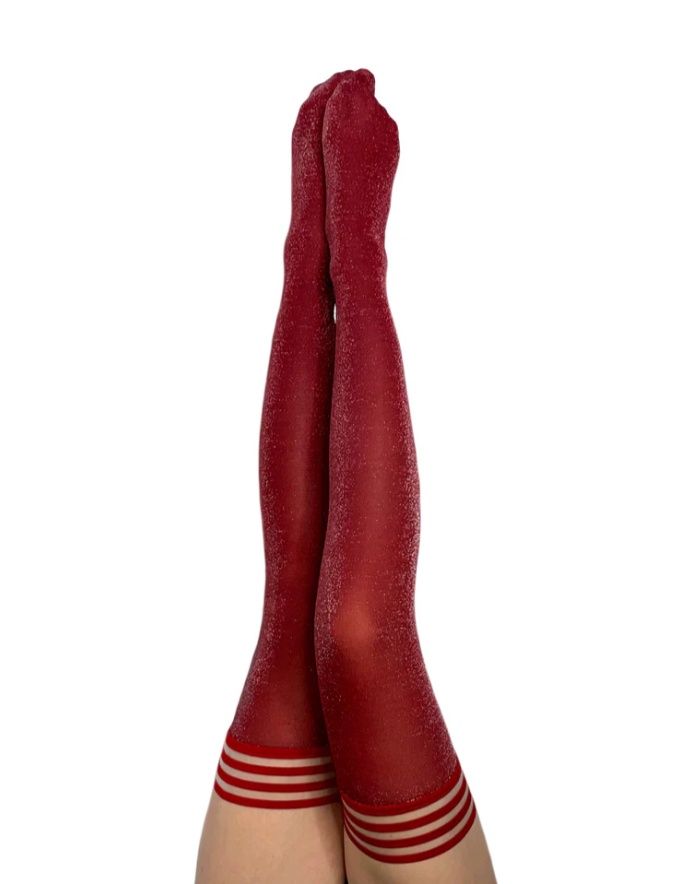 Holly Opaque Red Thigh Highs