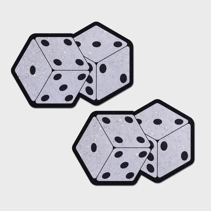 Glitter Velvet Fuzzy Dice Nipple Covers