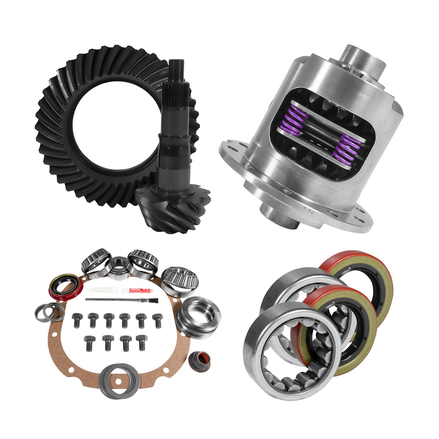 8.8" Ford 4.88 Rear Ring & Pinion, Install Kit, 31spl Posi, 2.53" Axle Bearings