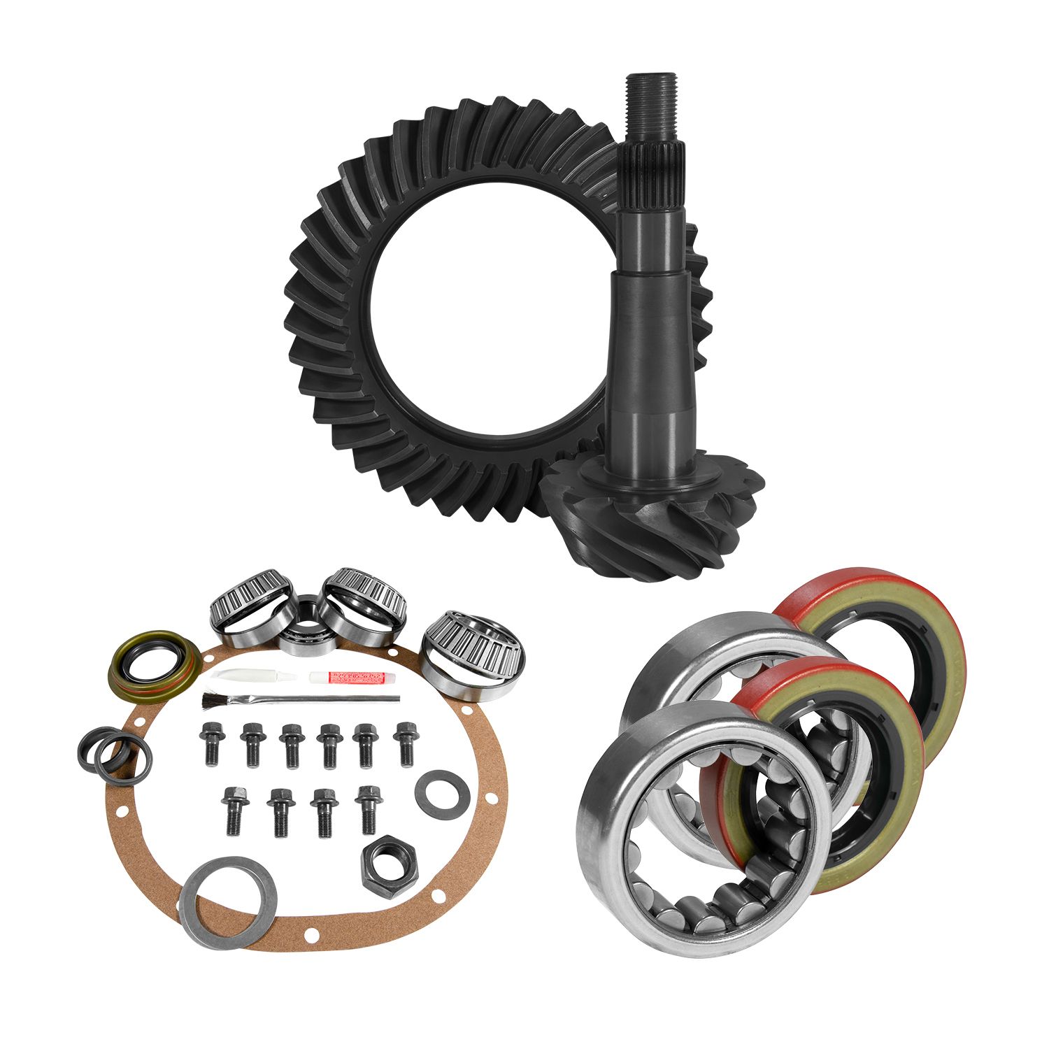 8.25" CHY 4.11 Rear Ring & Pinion, Install Kit, 1.618" ID Axle Bearings & Seals