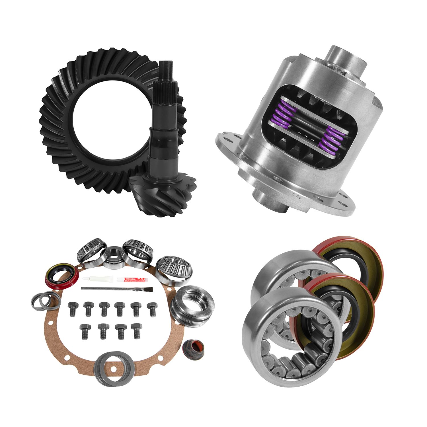 8.8" Ford 3.73 Rear Ring & Pinion, Install Kit, 31spl Posi, 2.99" Axle Bearings