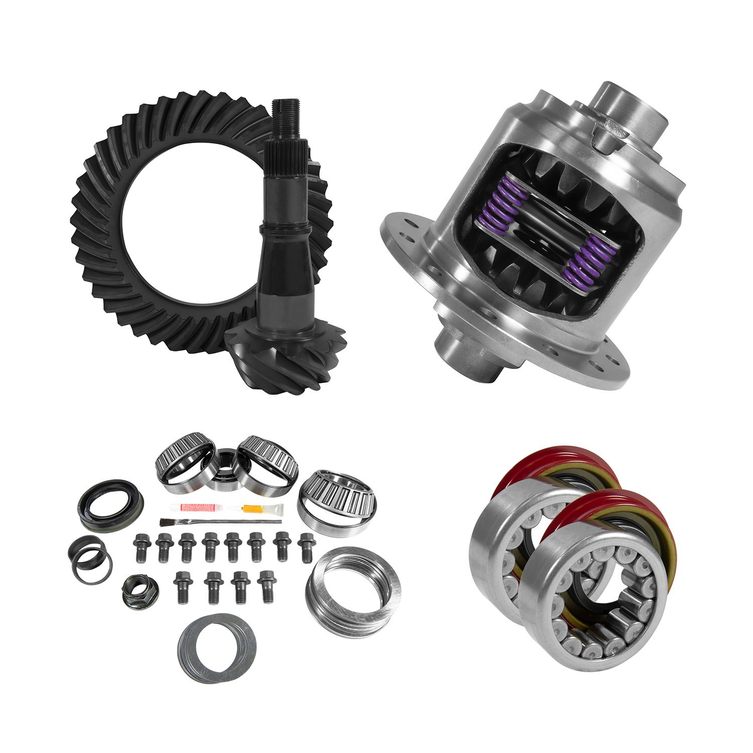 9.5" GM 4.56 Rear Ring & Pinion, Install Kit, 33spl Posi, Axle Bearing & Seals