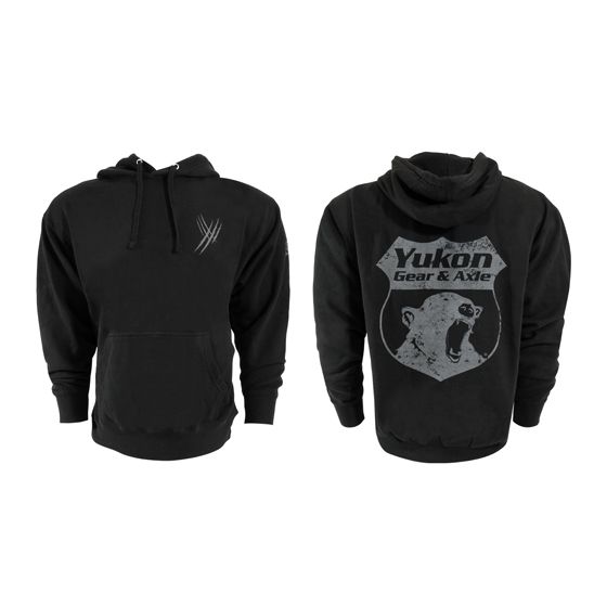 Yukon Hoodie with 3 Logo Design, Black, Large