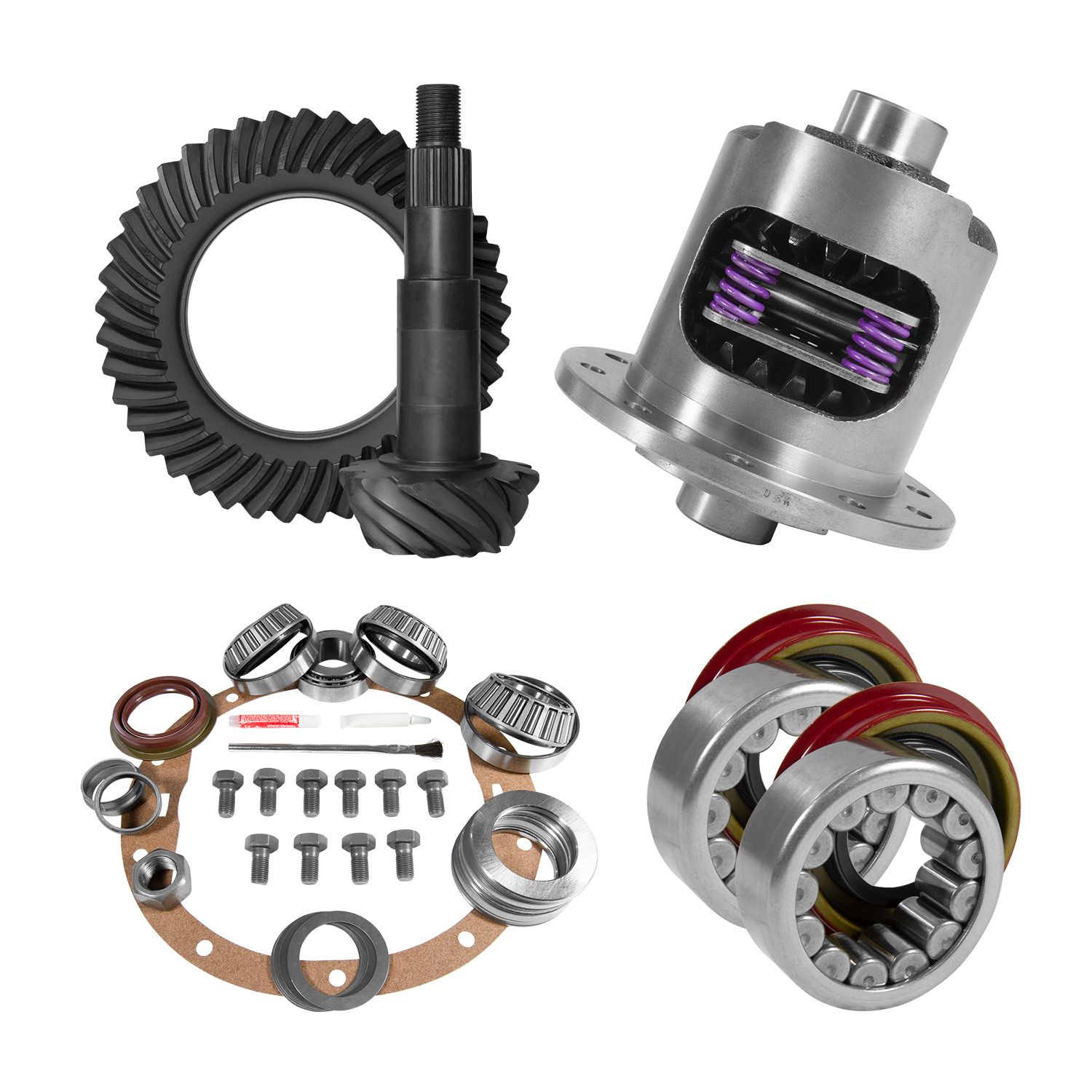 8.6" GM 4.11 Rear Ring & Pinion, Install Kit, 30spl Posi, Axle Bearings & Seals