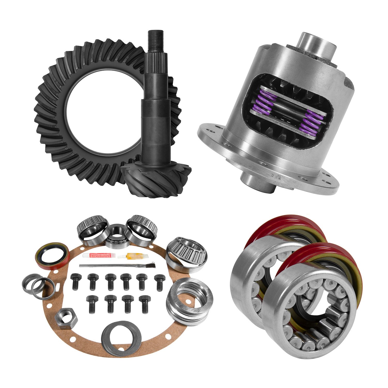 8.5" GM 4.56 Rear Ring & Pinion, Install Kit, 30spl Posi, Axle Bearings & Seals